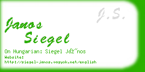 janos siegel business card